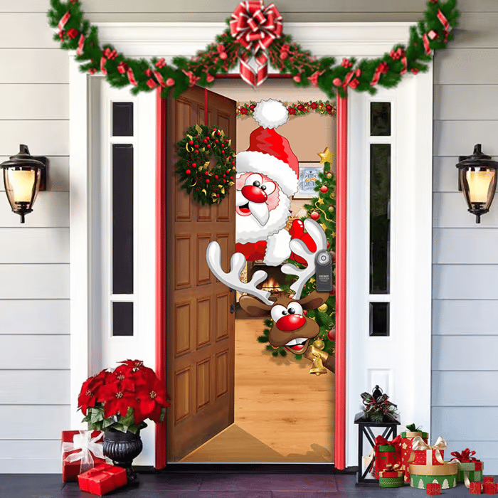 ๐๐2025 Christmas and Halloween front door decoration